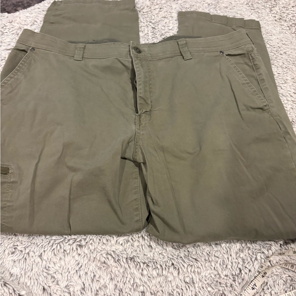 Weatherproof Utility Pants Mens 40x30 Olive Green Excellent Stretch Cargo Pocket